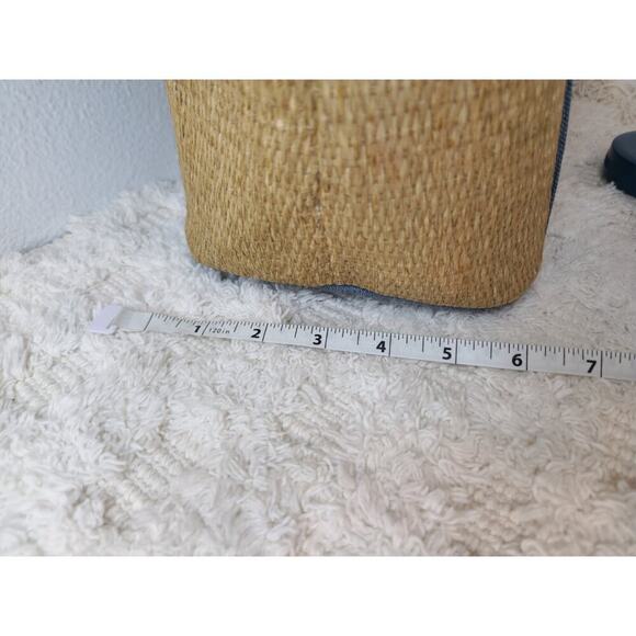 VICTORIA'S SECRET ~ New! NWT ~ Lage Straw Raffia Weekender Beach Tote w/ Denim - Picture 8 of 8